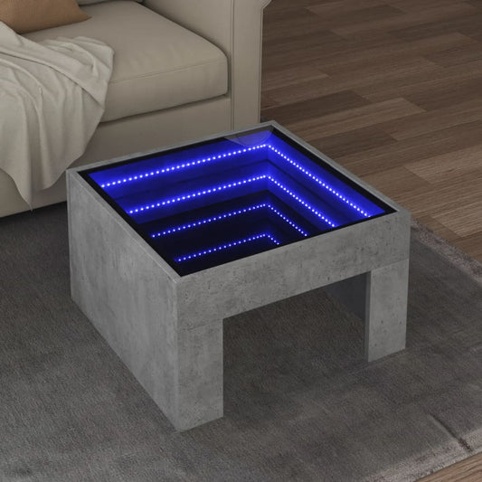 Salontafel met Infinity LED 50x50x30 cm betongrijs is nu te koop bij PeponiXL, paradijselijk wonen!