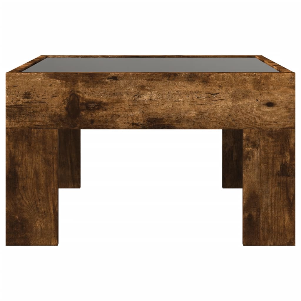 Salontafel met Infinity LED 50x50x30 cm gerookt eikenkleurig is nu te koop bij PeponiXL, paradijselijk wonen!