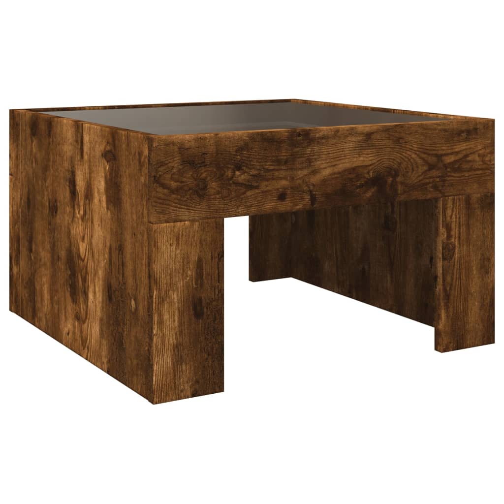 Salontafel met Infinity LED 50x50x30 cm gerookt eikenkleurig is nu te koop bij PeponiXL, paradijselijk wonen!