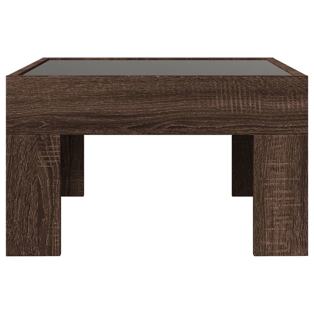 Salontafel met Infinity LED 50x50x30 cm bruin eikenkleurig is nu te koop bij PeponiXL, paradijselijk wonen!