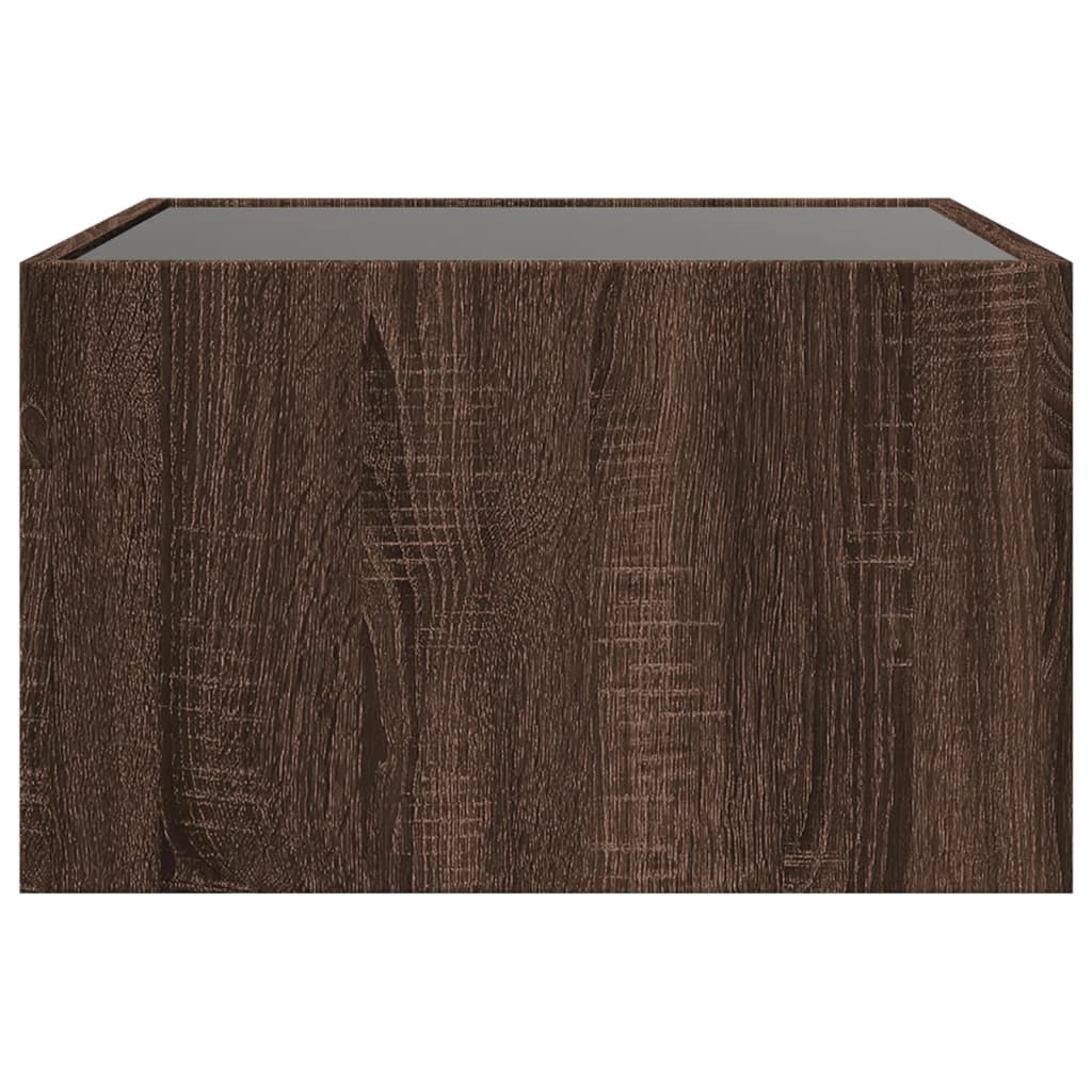 Salontafel met Infinity LED 50x50x30 cm bruin eikenkleurig is nu te koop bij PeponiXL, paradijselijk wonen!