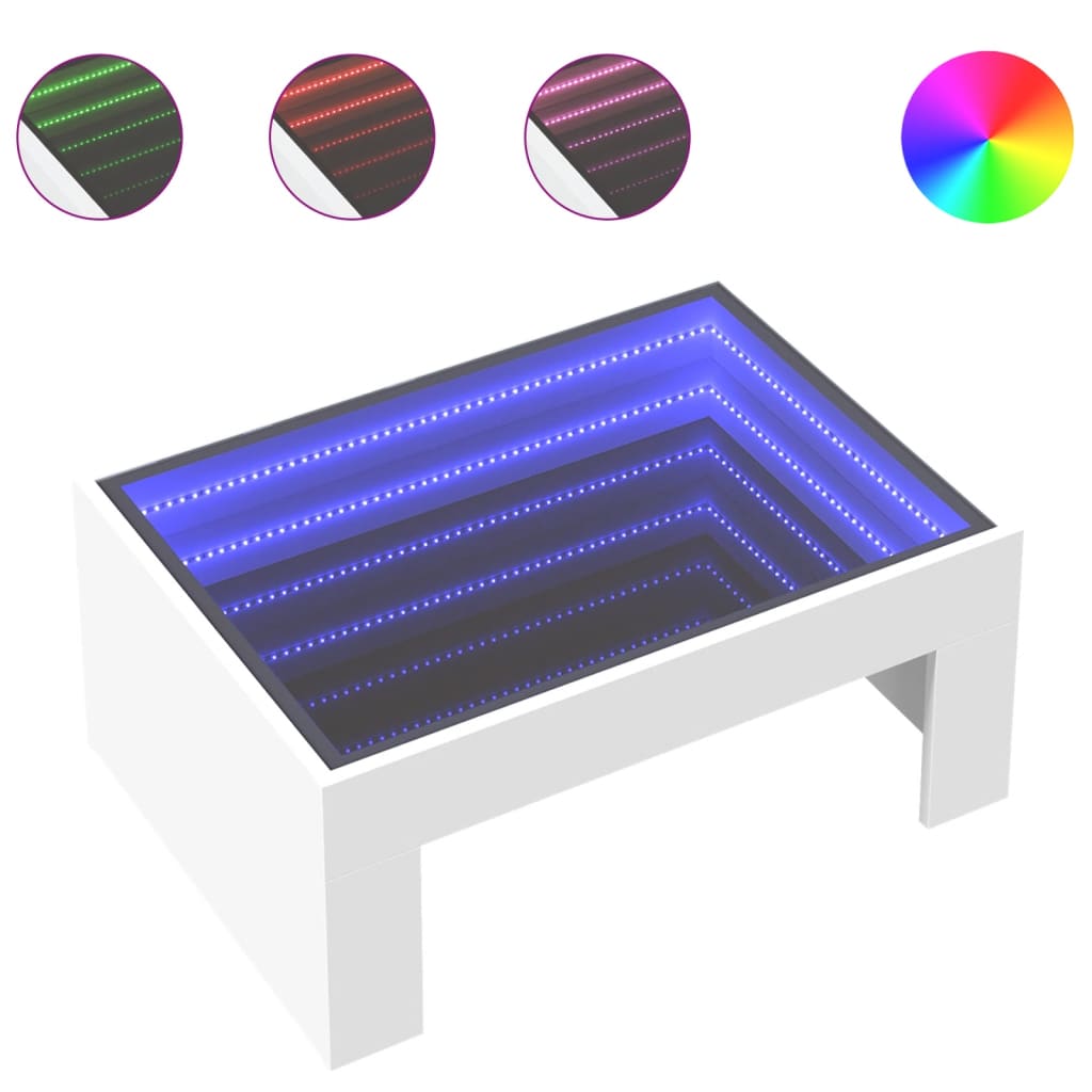 Salontafel met Infinity LED 70x50x30 cm wit is nu te koop bij PeponiXL, paradijselijk wonen!