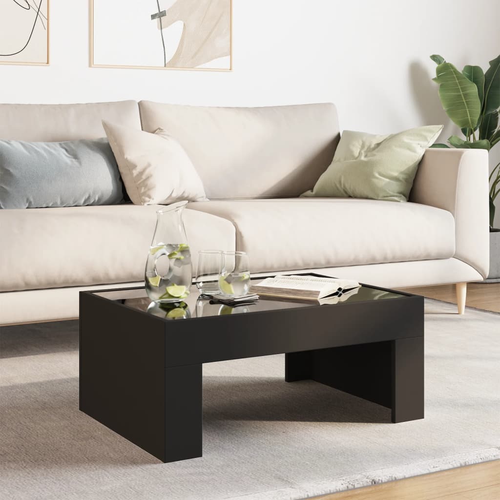 Salontafel met Infinity LED 70x50x30 cm zwart is nu te koop bij PeponiXL, paradijselijk wonen!