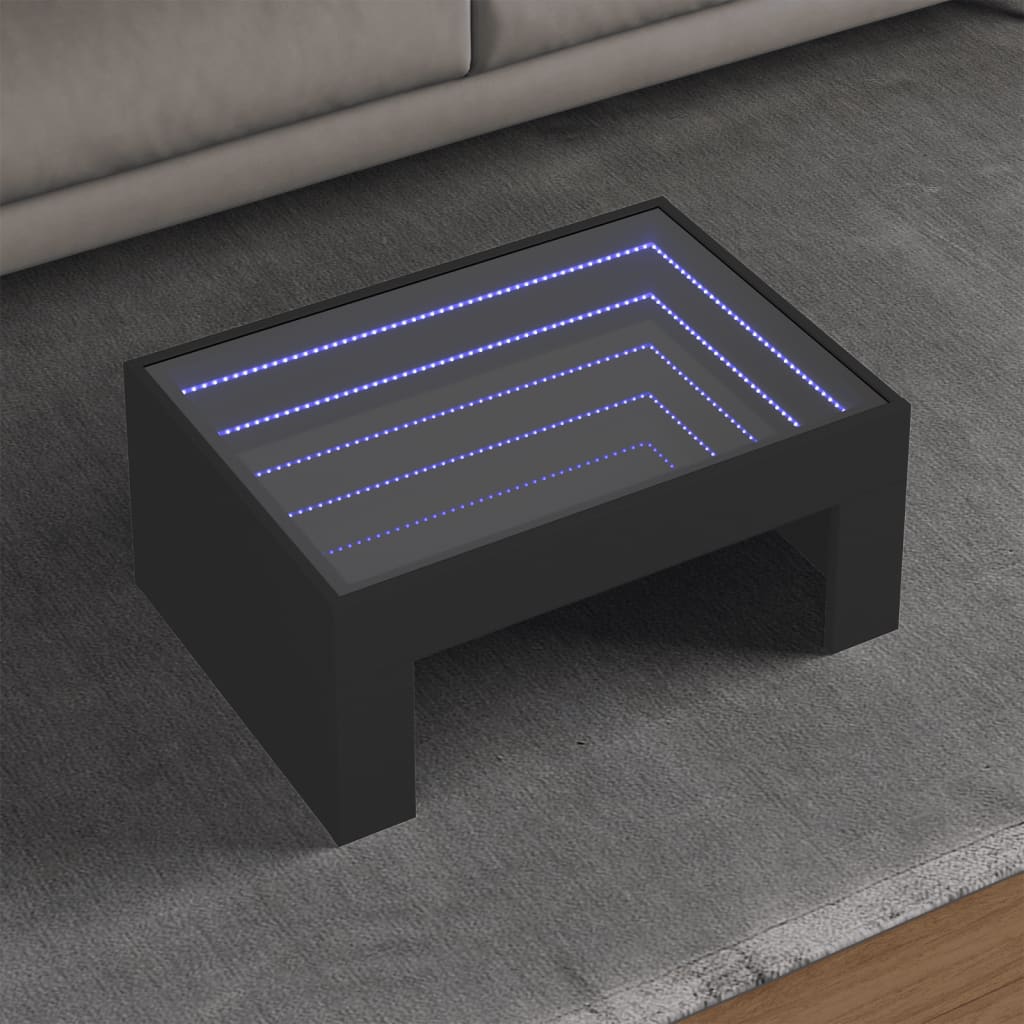 Salontafel met Infinity LED 70x50x30 cm zwart is nu te koop bij PeponiXL, paradijselijk wonen!