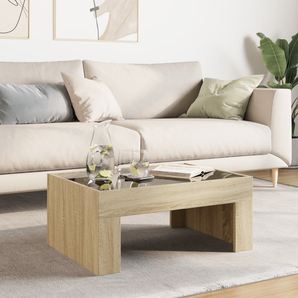 Salontafel met Infinity LED 70x50x30 cm sonoma eikenkleurig is nu te koop bij PeponiXL, paradijselijk wonen!