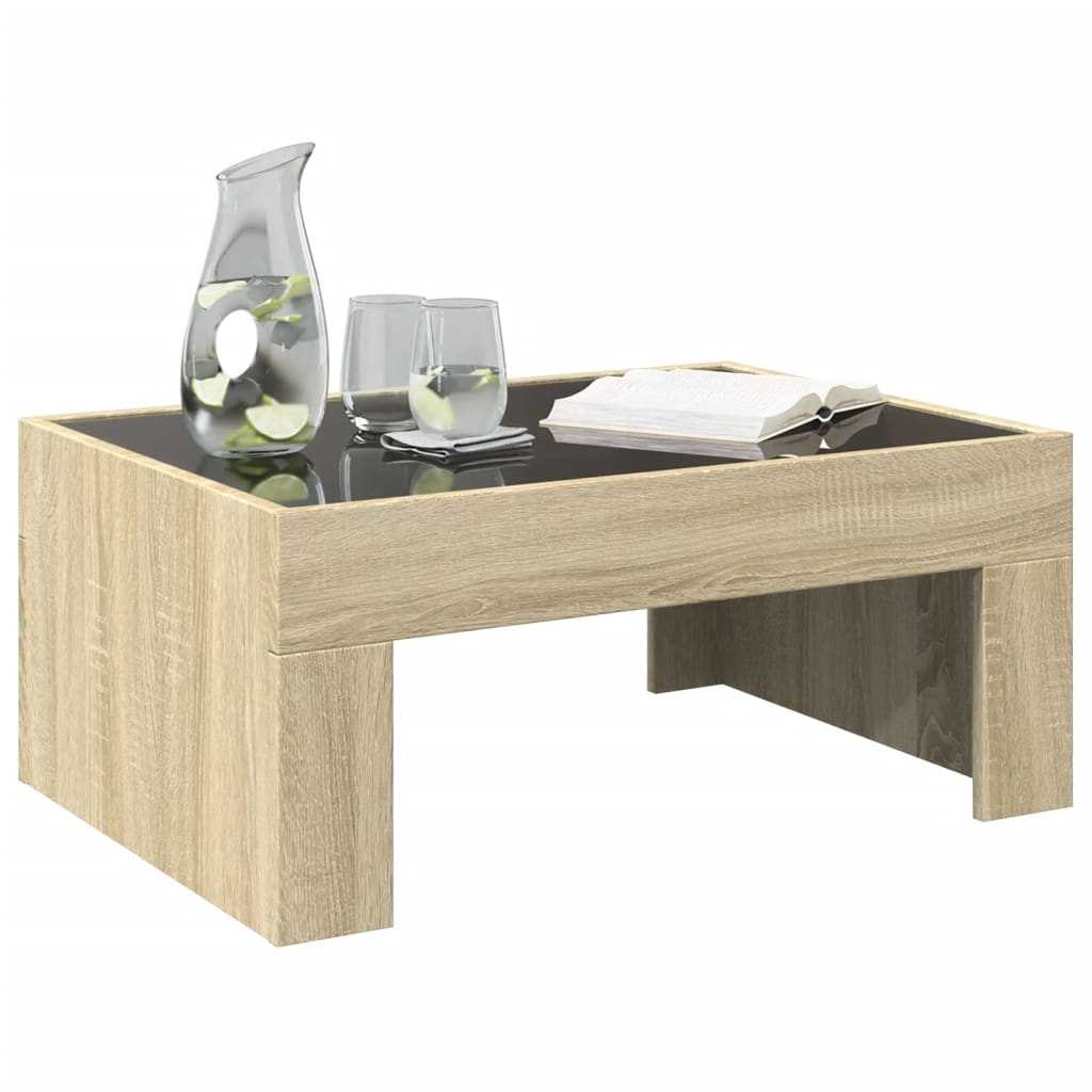 Salontafel met Infinity LED 70x50x30 cm sonoma eikenkleurig is nu te koop bij PeponiXL, paradijselijk wonen!