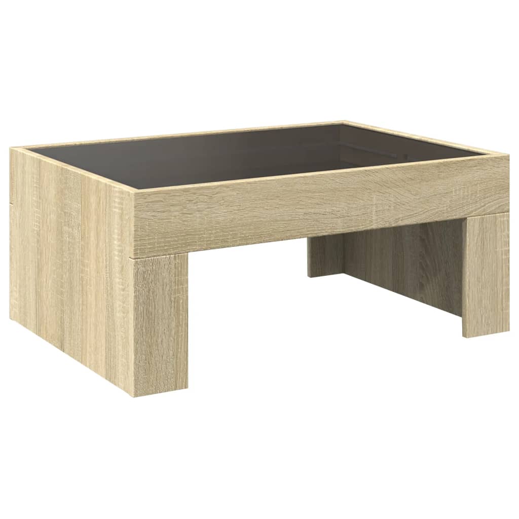 Salontafel met Infinity LED 70x50x30 cm sonoma eikenkleurig is nu te koop bij PeponiXL, paradijselijk wonen!
