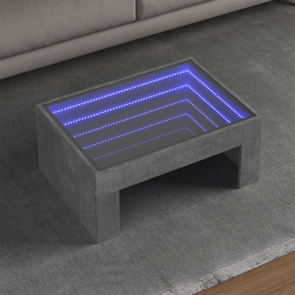 Salontafel met Infinity LED 70x50x30 cm betongrijs is nu te koop bij PeponiXL, paradijselijk wonen!