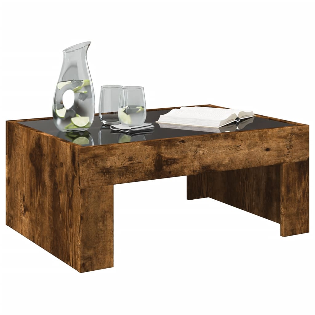 Salontafel met Infinity LED 70x50x30 cm gerookt eikenkleurig is nu te koop bij PeponiXL, paradijselijk wonen!
