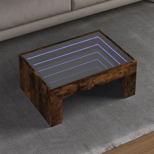 Salontafel met Infinity LED 70x50x30 cm gerookt eikenkleurig is nu te koop bij PeponiXL, paradijselijk wonen!
