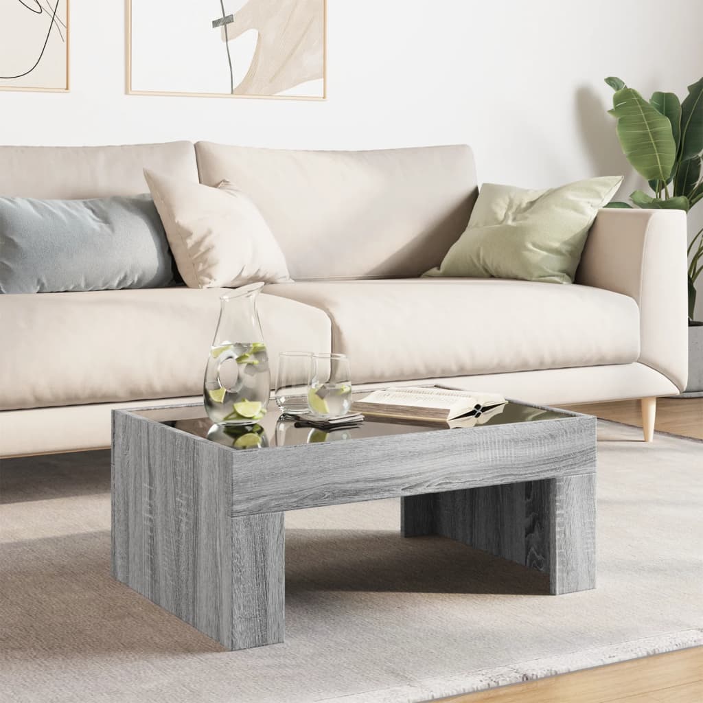 Salontafel met Infinity LED 70x50x30 cm grijs sonoma eikenkleur is nu te koop bij PeponiXL, paradijselijk wonen!