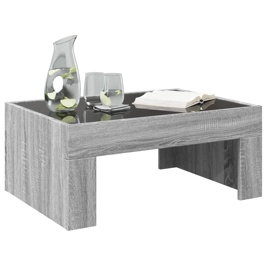 Salontafel met Infinity LED 70x50x30 cm grijs sonoma eikenkleur is nu te koop bij PeponiXL, paradijselijk wonen!