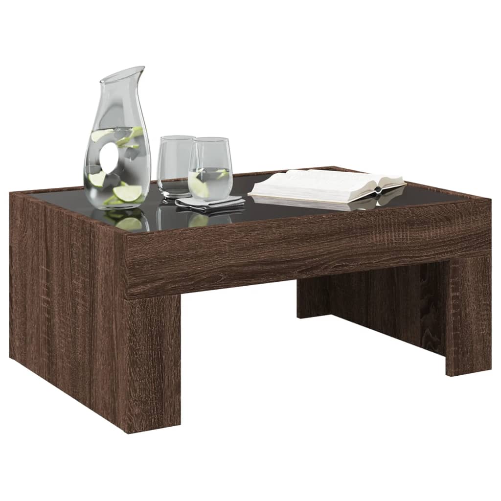 Salontafel met Infinity LED 70x50x30 cm bruin eikenkleurig is nu te koop bij PeponiXL, paradijselijk wonen!