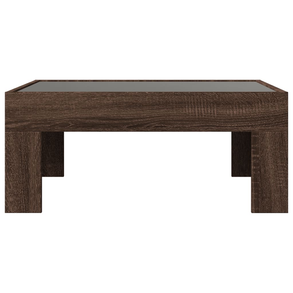Salontafel met Infinity LED 70x50x30 cm bruin eikenkleurig is nu te koop bij PeponiXL, paradijselijk wonen!