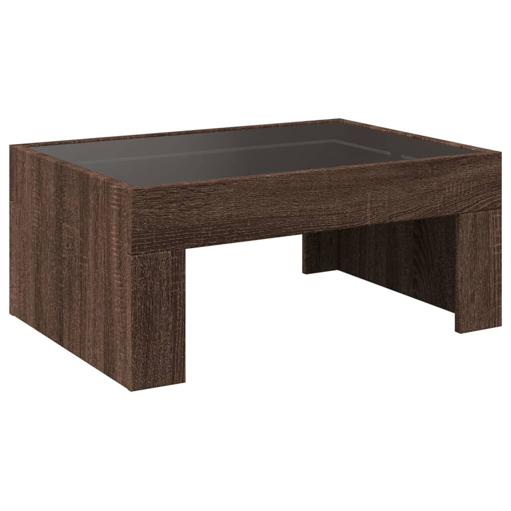 Salontafel met Infinity LED 70x50x30 cm bruin eikenkleurig is nu te koop bij PeponiXL, paradijselijk wonen!