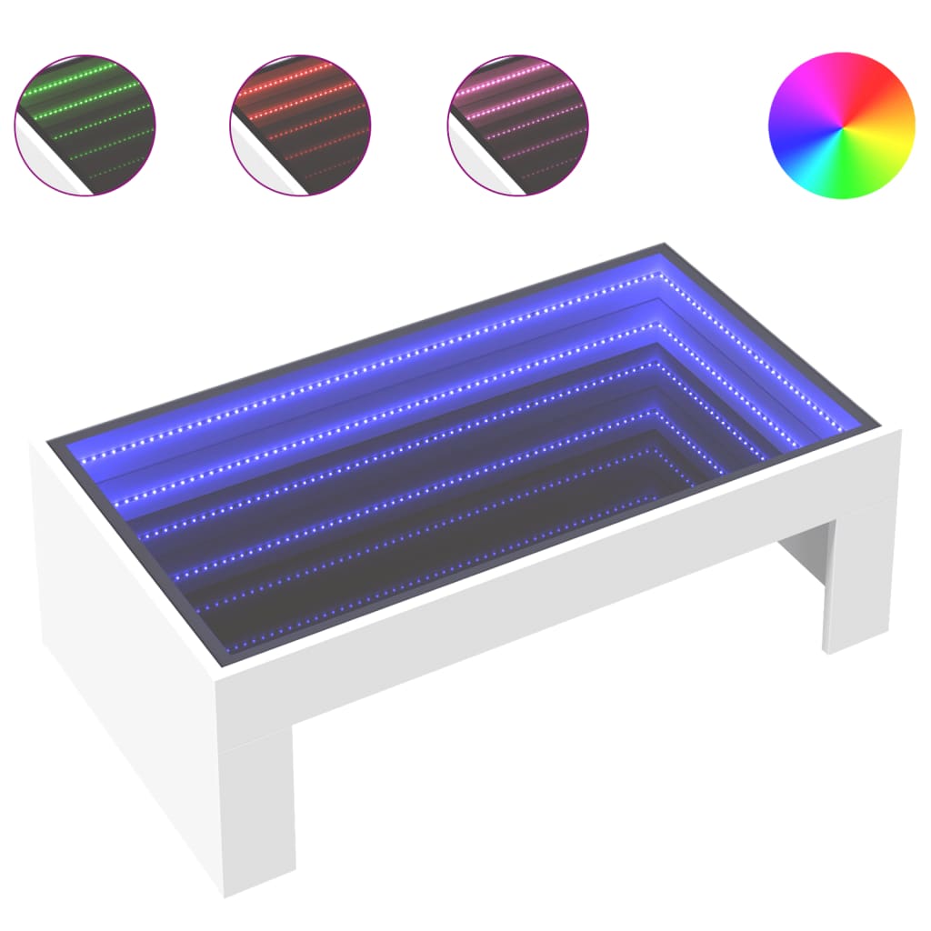 Salontafel met Infinity LED 90x50x30 cm wit is nu te koop bij PeponiXL, paradijselijk wonen!