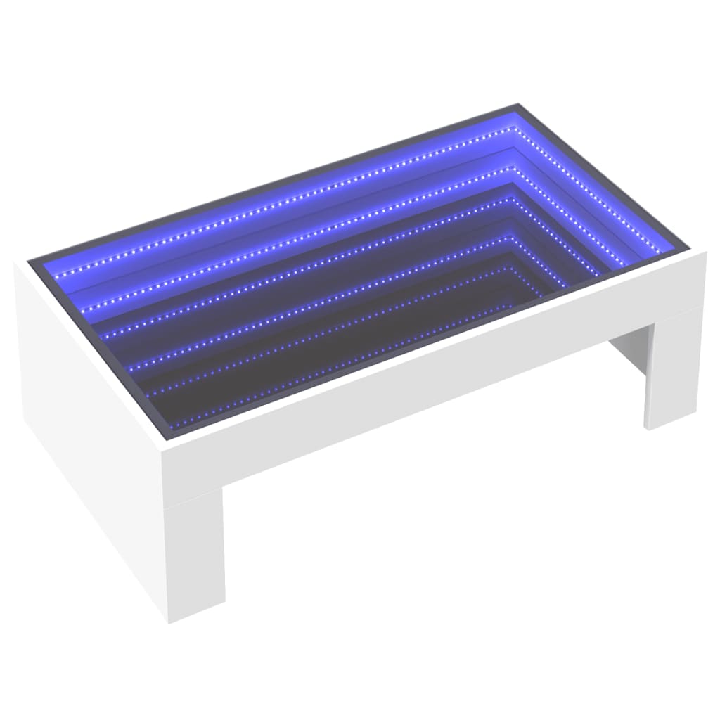 Salontafel met Infinity LED 90x50x30 cm wit is nu te koop bij PeponiXL, paradijselijk wonen!