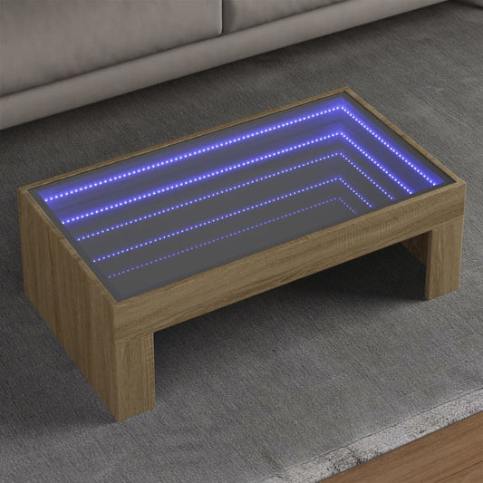 Salontafel met Infinity LED 90x50x30 cm sonoma eikenkleurig is nu te koop bij PeponiXL, paradijselijk wonen!