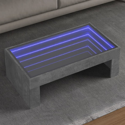 Salontafel met Infinity LED 90x50x30 cm betongrijs is nu te koop bij PeponiXL, paradijselijk wonen!