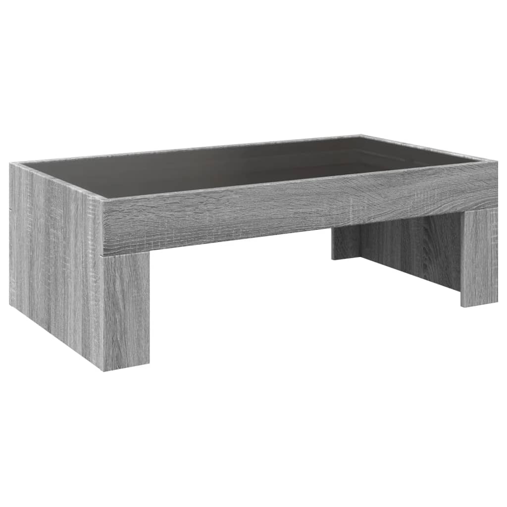 Salontafel met Infinity LED 90x50x30 cm grijs sonoma eikenkleur is nu te koop bij PeponiXL, paradijselijk wonen!