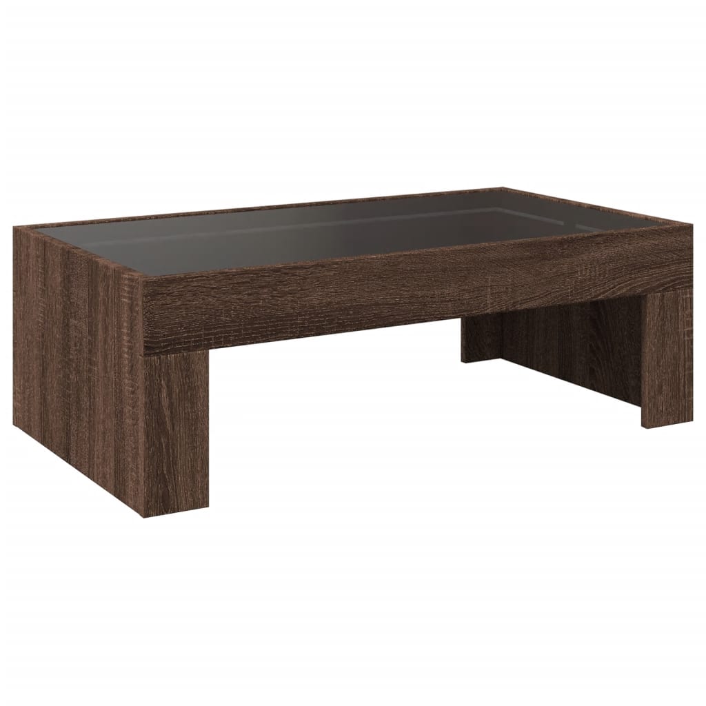 Salontafel met Infinity LED 90x50x30 cm bruin eikenkleurig is nu te koop bij PeponiXL, paradijselijk wonen!