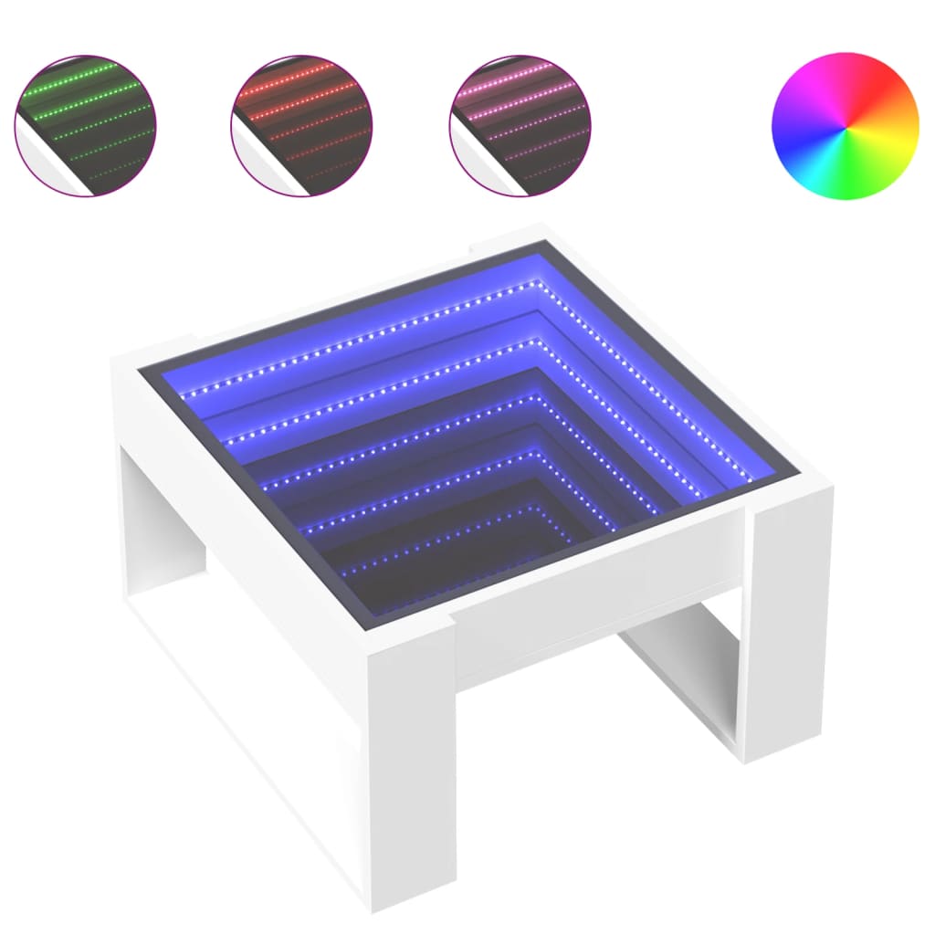 Salontafel met Infinity LED 50x53x30 cm wit is nu te koop bij PeponiXL, paradijselijk wonen!