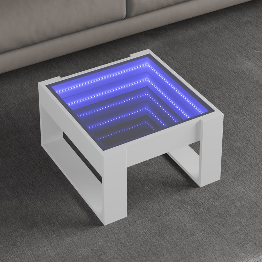 Salontafel met Infinity LED 50x53x30 cm wit is nu te koop bij PeponiXL, paradijselijk wonen!