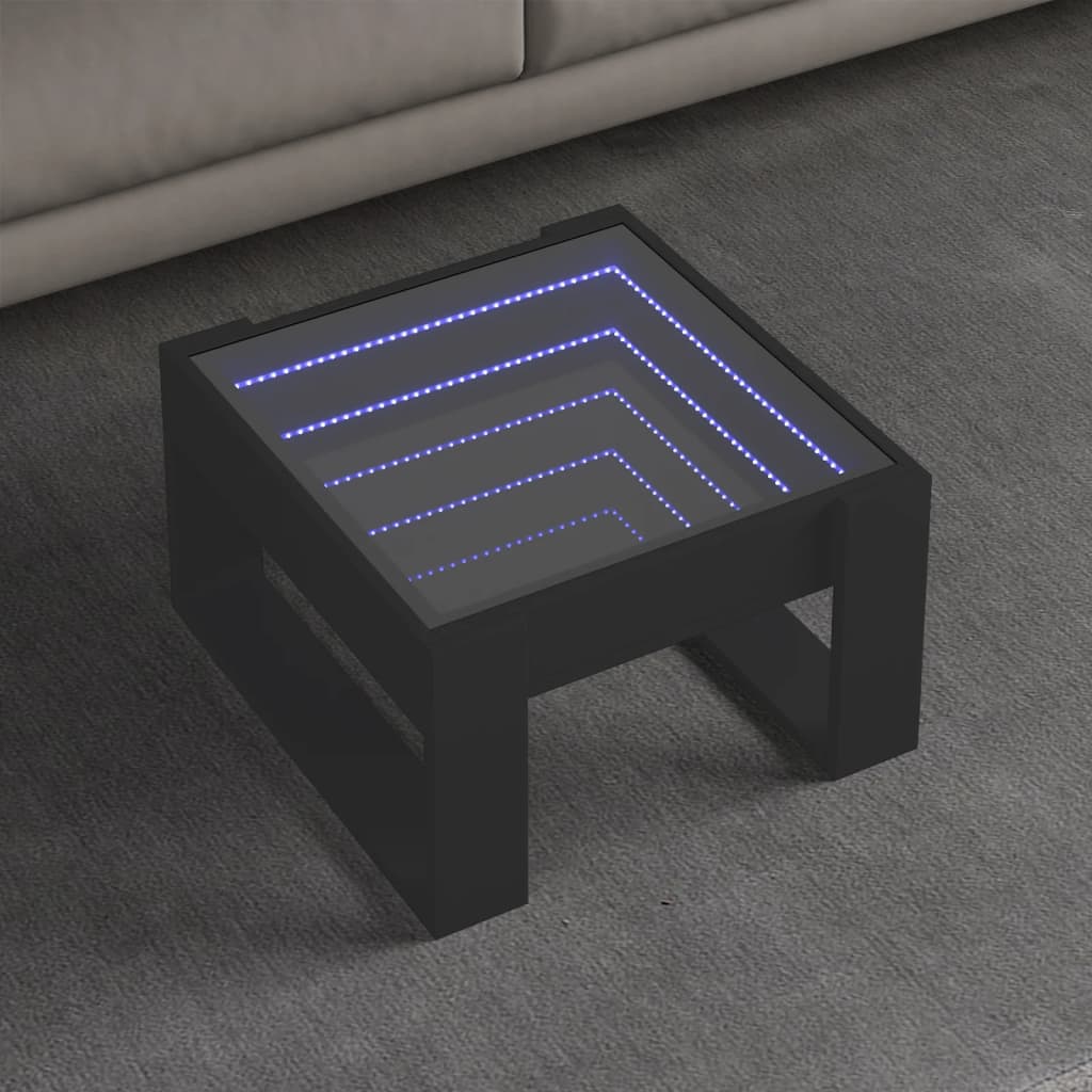 Salontafel met Infinity LED 50x53x30 cm zwart is nu te koop bij PeponiXL, paradijselijk wonen!
