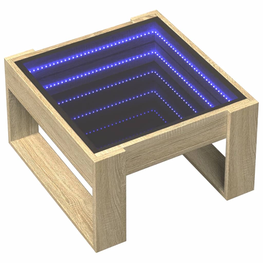 Salontafel met Infinity LED 50x53x30 cm sonoma eikenkleurig is nu te koop bij PeponiXL, paradijselijk wonen!