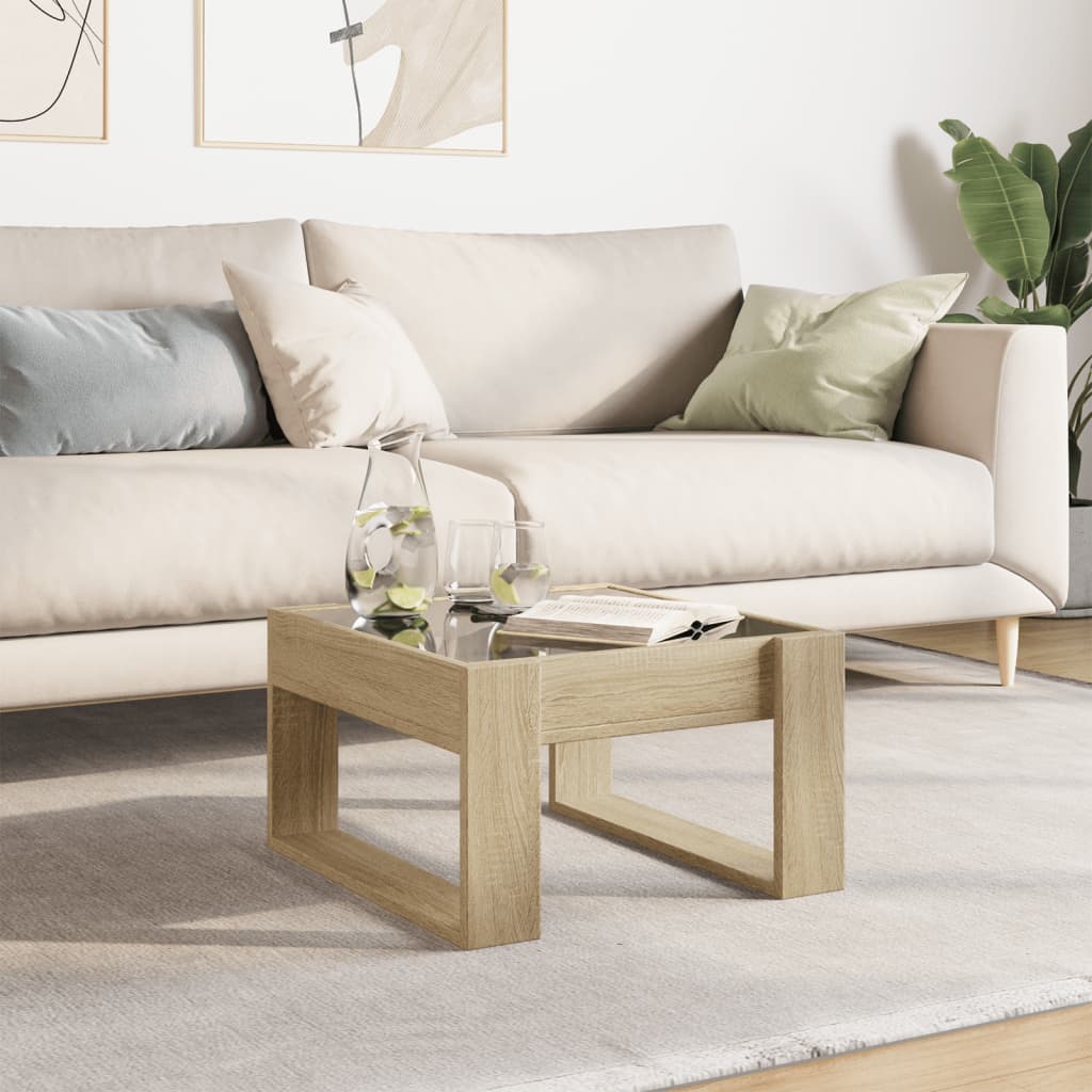 Salontafel met Infinity LED 50x53x30 cm sonoma eikenkleurig is nu te koop bij PeponiXL, paradijselijk wonen!