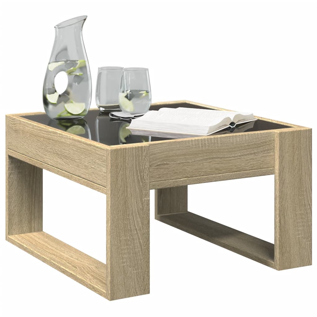Salontafel met Infinity LED 50x53x30 cm sonoma eikenkleurig is nu te koop bij PeponiXL, paradijselijk wonen!