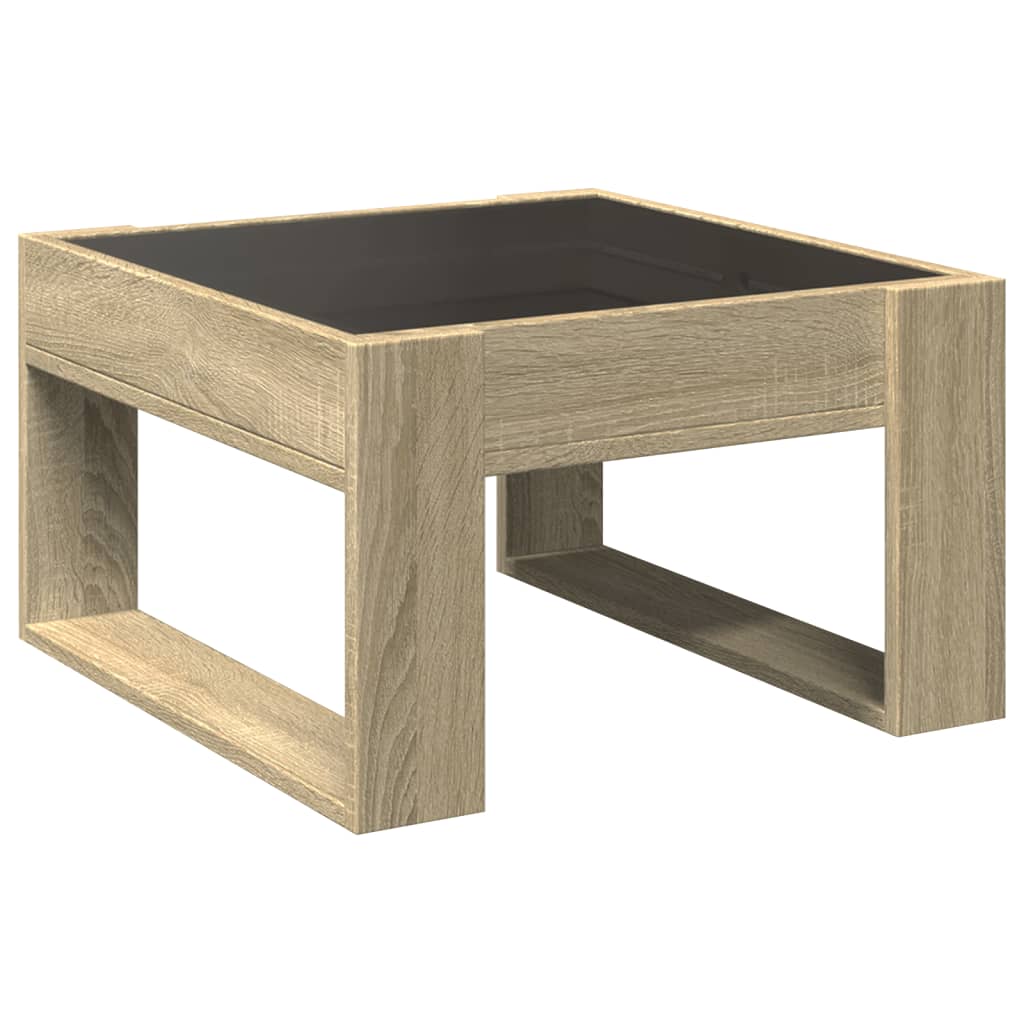 Salontafel met Infinity LED 50x53x30 cm sonoma eikenkleurig is nu te koop bij PeponiXL, paradijselijk wonen!