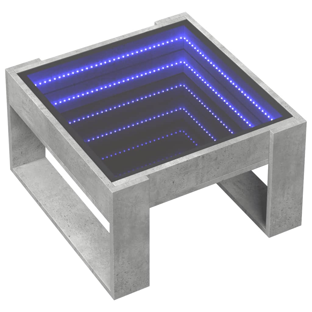 Salontafel met Infinity LED 50x53x30 cm betongrijs is nu te koop bij PeponiXL, paradijselijk wonen!