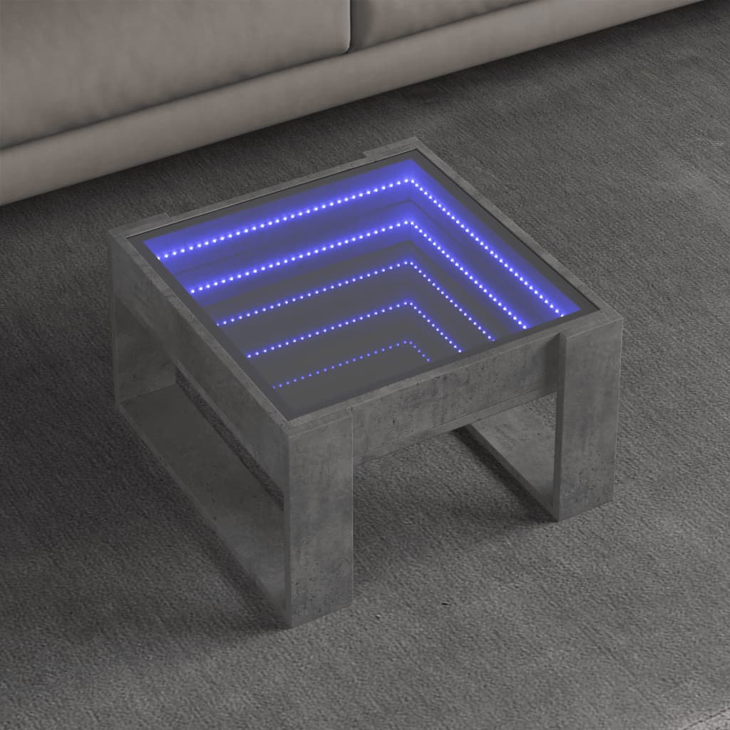 Salontafel met Infinity LED 50x53x30 cm betongrijs is nu te koop bij PeponiXL, paradijselijk wonen!