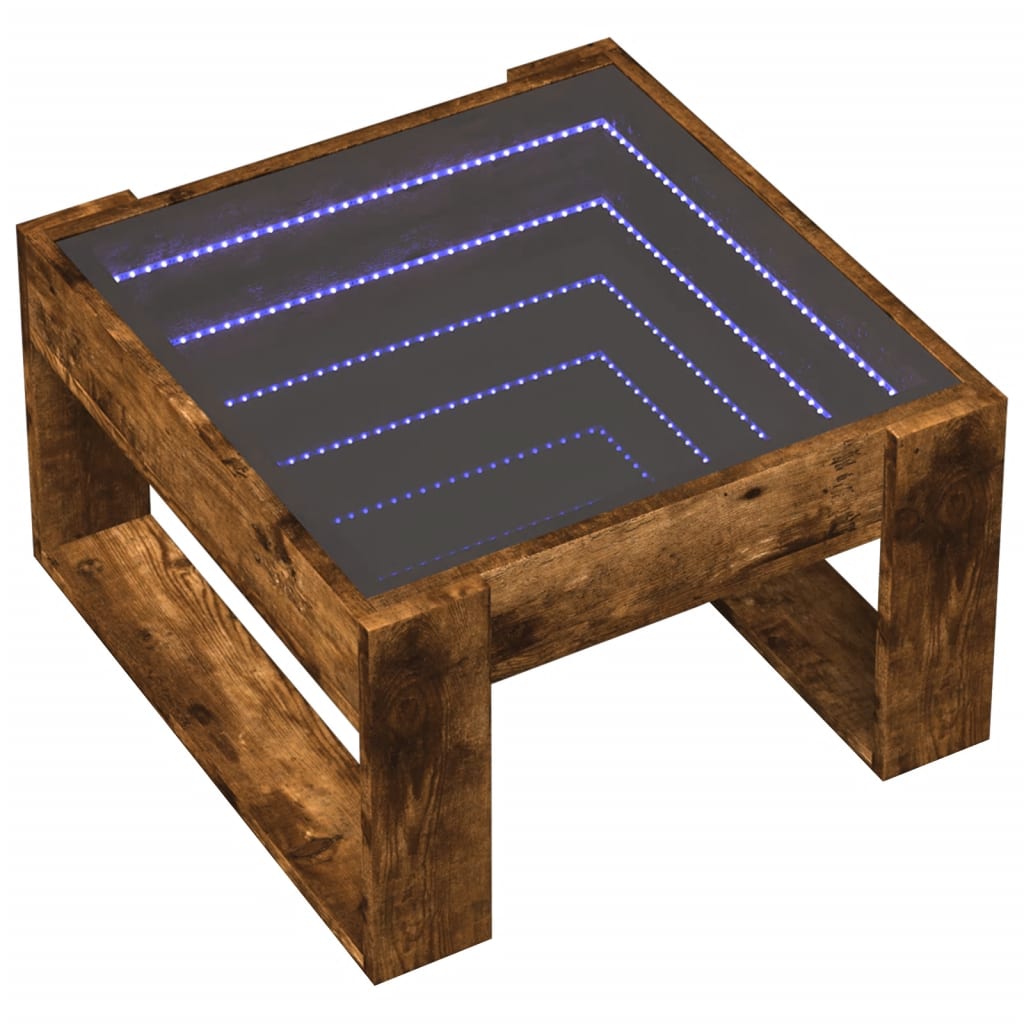 Salontafel met Infinity LED 50x53x30 cm gerookt eikenkleurig is nu te koop bij PeponiXL, paradijselijk wonen!