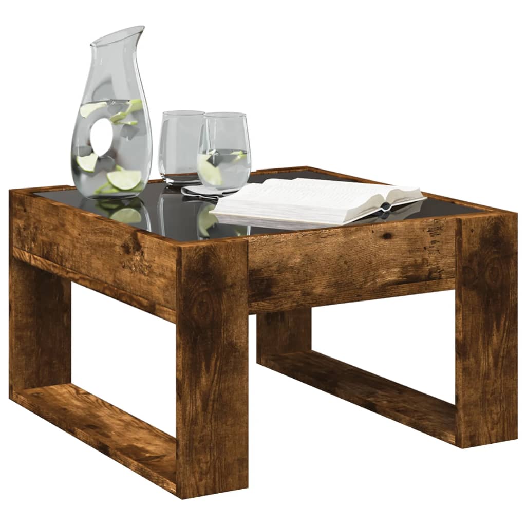 Salontafel met Infinity LED 50x53x30 cm gerookt eikenkleurig is nu te koop bij PeponiXL, paradijselijk wonen!