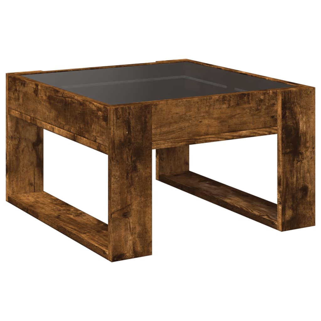 Salontafel met Infinity LED 50x53x30 cm gerookt eikenkleurig is nu te koop bij PeponiXL, paradijselijk wonen!