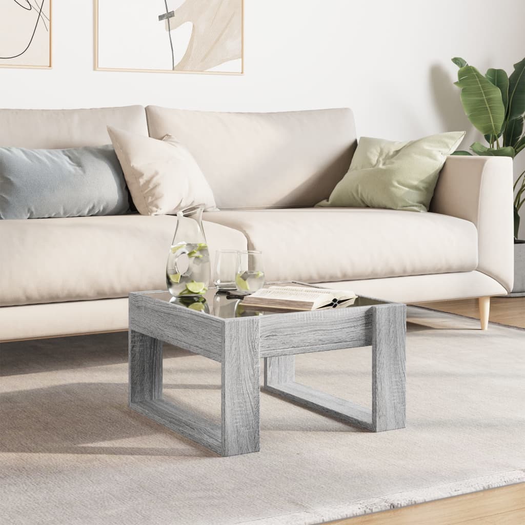 Salontafel met Infinity LED 50x53x30 cm grijs sonoma eikenkleur is nu te koop bij PeponiXL, paradijselijk wonen!