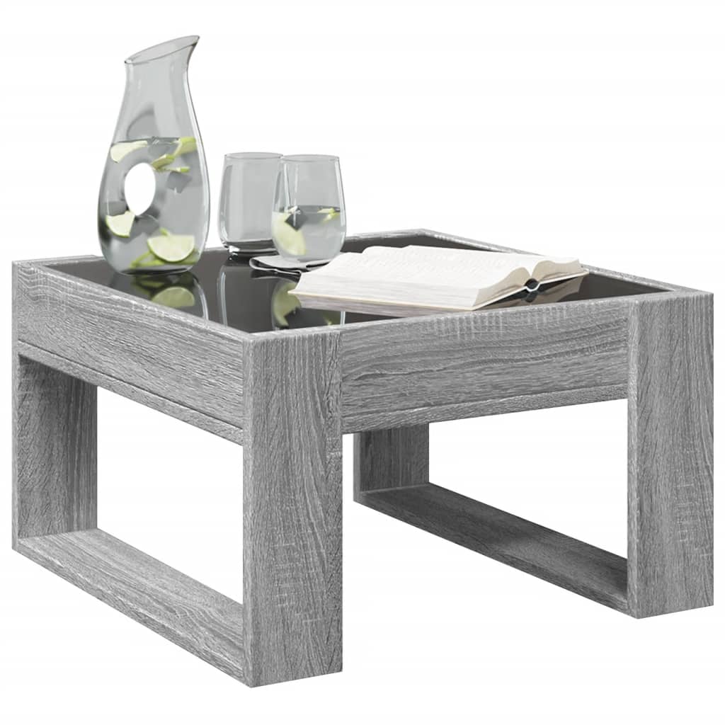 Salontafel met Infinity LED 50x53x30 cm grijs sonoma eikenkleur is nu te koop bij PeponiXL, paradijselijk wonen!