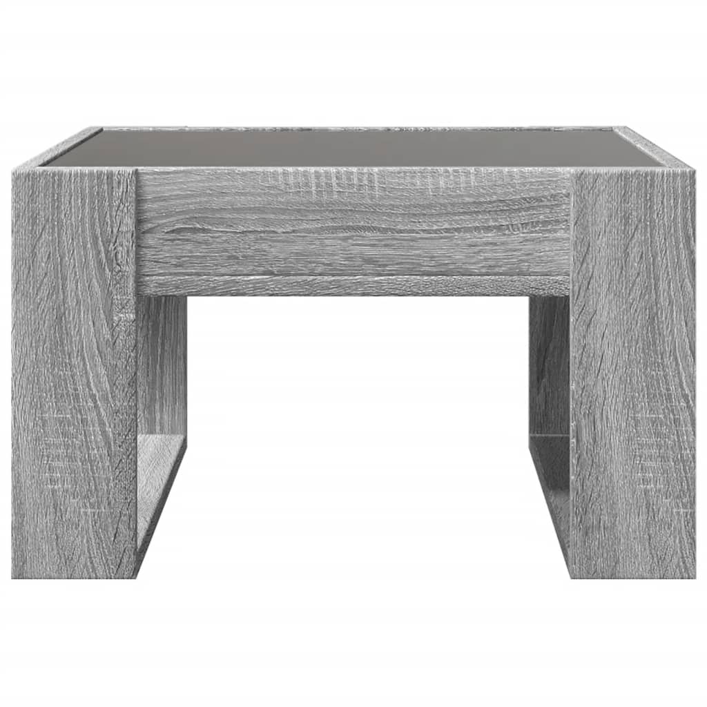 Salontafel met Infinity LED 50x53x30 cm grijs sonoma eikenkleur is nu te koop bij PeponiXL, paradijselijk wonen!