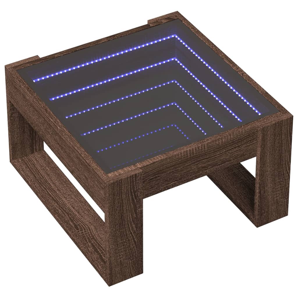 Salontafel met Infinity LED 50x53x30 cm bruin eikenkleurig is nu te koop bij PeponiXL, paradijselijk wonen!