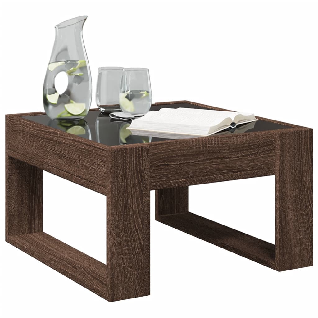 Salontafel met Infinity LED 50x53x30 cm bruin eikenkleurig is nu te koop bij PeponiXL, paradijselijk wonen!