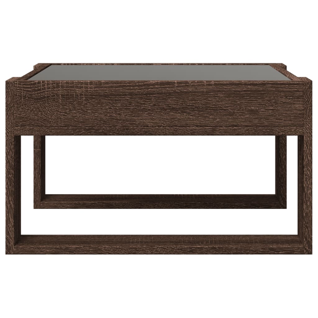 Salontafel met Infinity LED 50x53x30 cm bruin eikenkleurig is nu te koop bij PeponiXL, paradijselijk wonen!