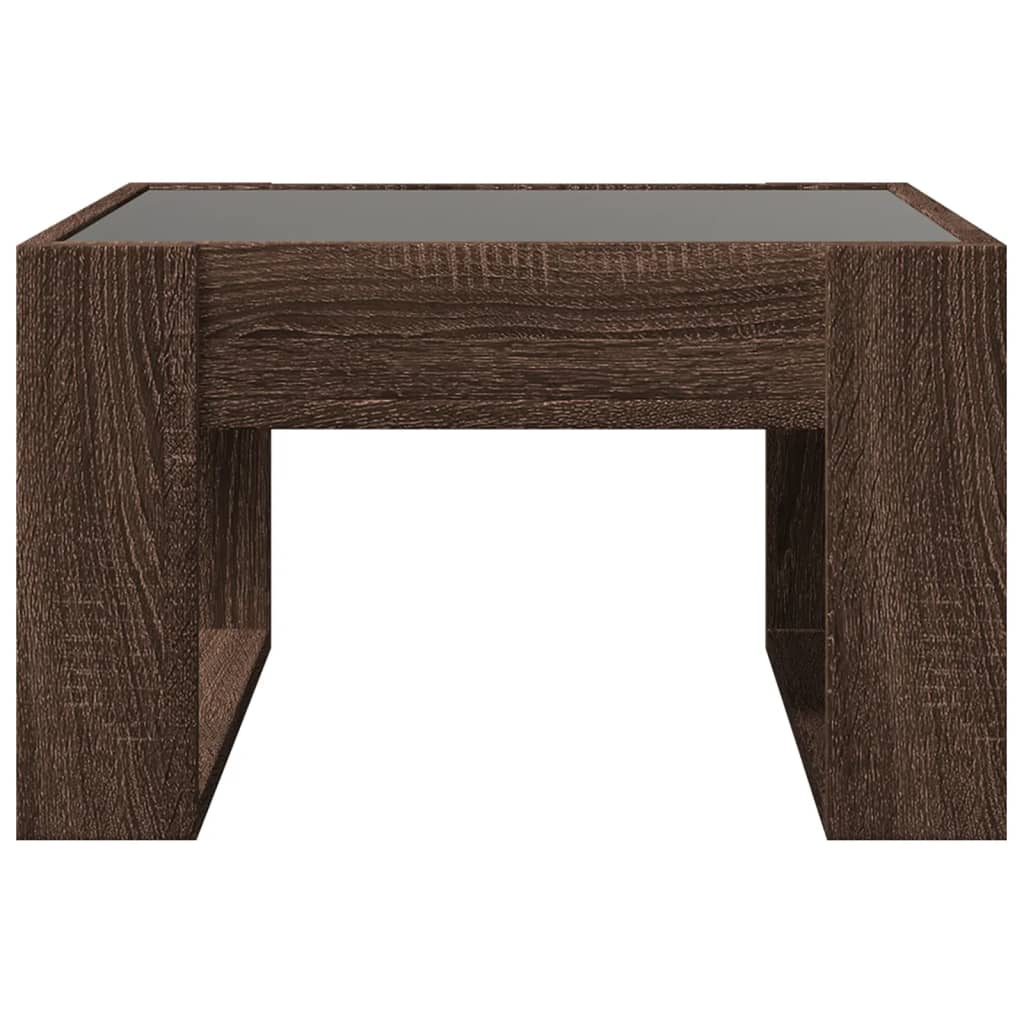 Salontafel met Infinity LED 50x53x30 cm bruin eikenkleurig is nu te koop bij PeponiXL, paradijselijk wonen!