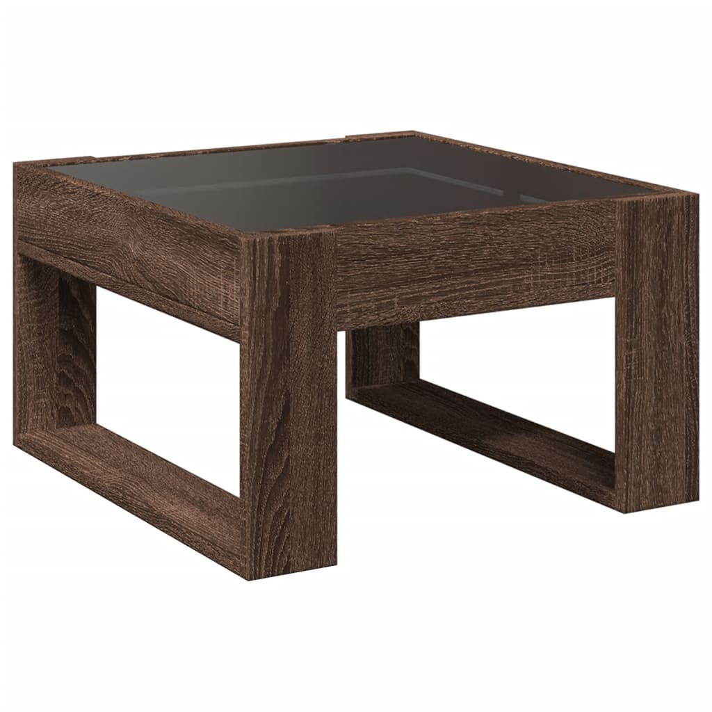 Salontafel met Infinity LED 50x53x30 cm bruin eikenkleurig is nu te koop bij PeponiXL, paradijselijk wonen!