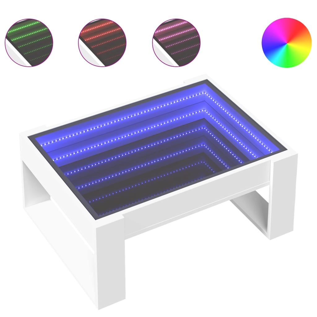 Salontafel met Infinity LED 70x53x30 cm wit is nu te koop bij PeponiXL, paradijselijk wonen!