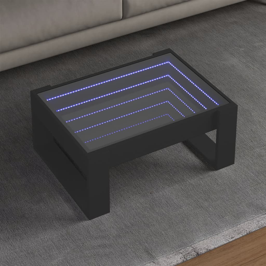 Salontafel met Infinity LED 70x53x30 cm zwart is nu te koop bij PeponiXL, paradijselijk wonen!