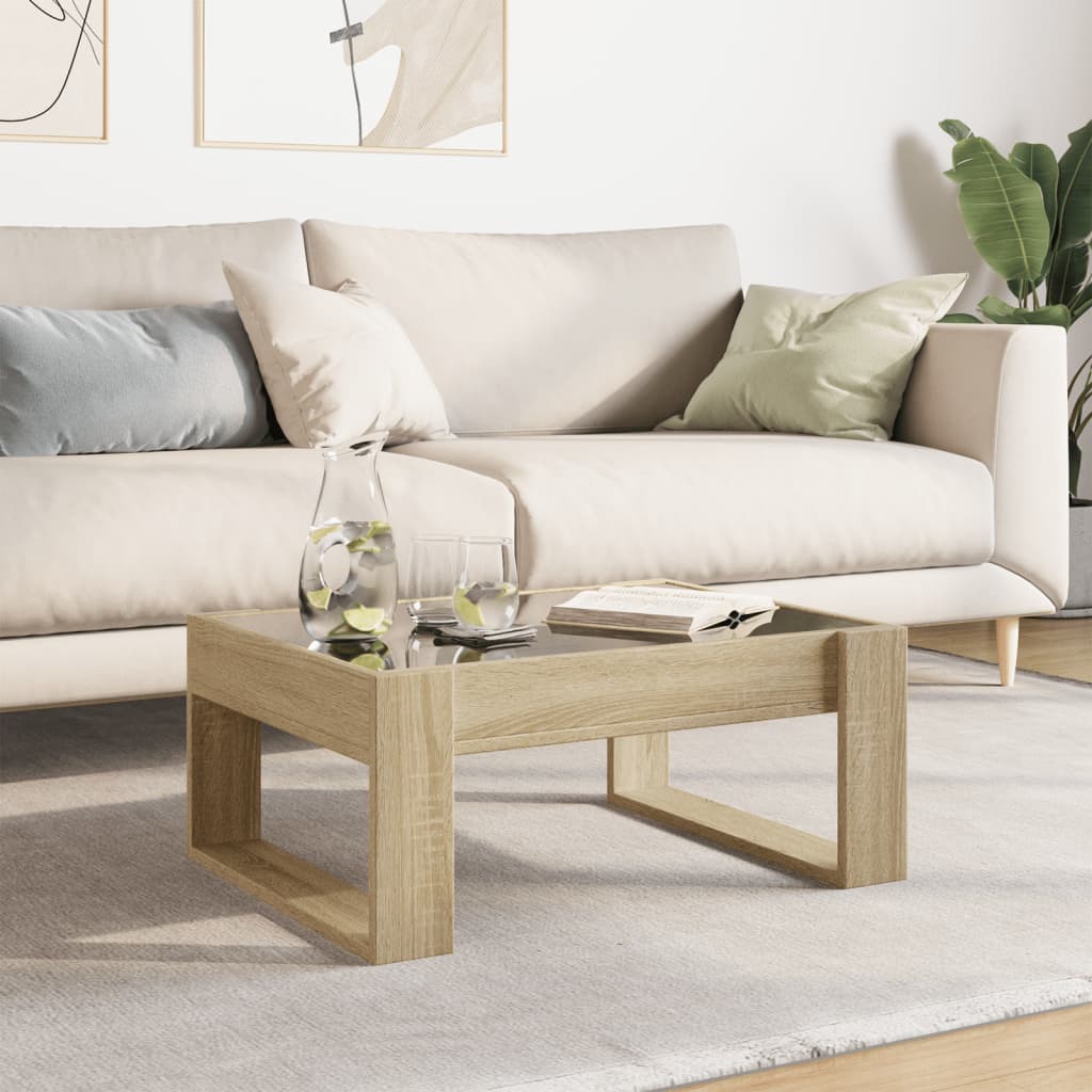 Salontafel met Infinity LED 70x53x30 cm sonoma eikenkleurig is nu te koop bij PeponiXL, paradijselijk wonen!