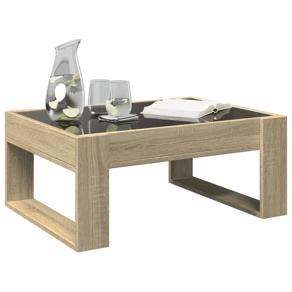 Salontafel met Infinity LED 70x53x30 cm sonoma eikenkleurig is nu te koop bij PeponiXL, paradijselijk wonen!