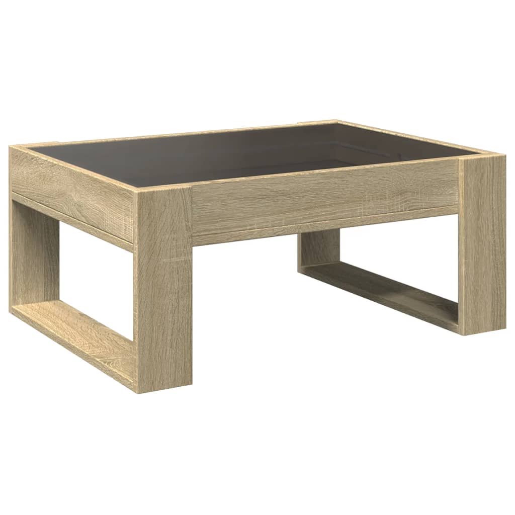 Salontafel met Infinity LED 70x53x30 cm sonoma eikenkleurig is nu te koop bij PeponiXL, paradijselijk wonen!